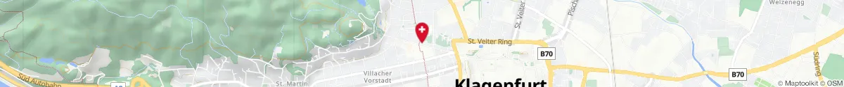 Map representation of the location for BENEFICIUM Kreuzbergl-Apotheke in 9020 Klagenfurt